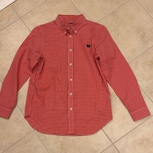 Boys orange Checkered Shirt
